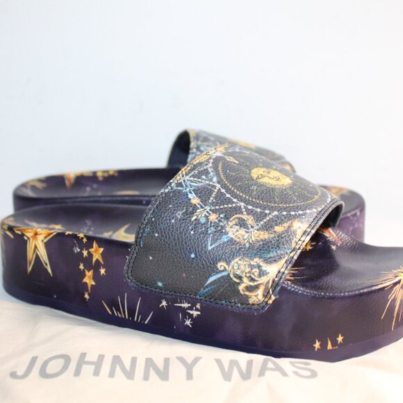 NWT Johnny Was Biya JWLA Supernova Pool Platform Slides Slip Ons Sandals Flats - Picture 4 of 8